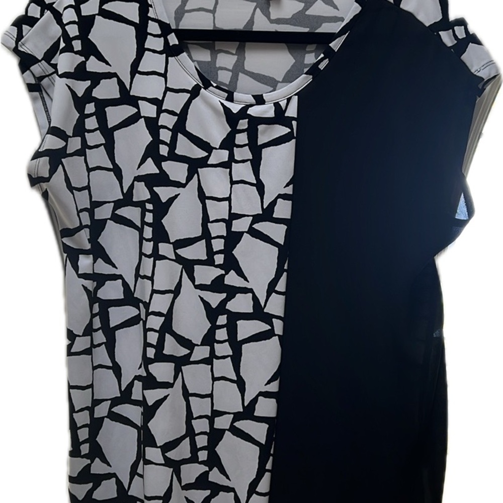 Vince Camuto white and black blouse.